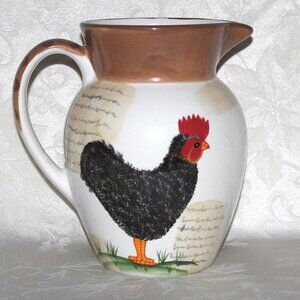 Large Rooster & Hen Pitcher | Decor Design